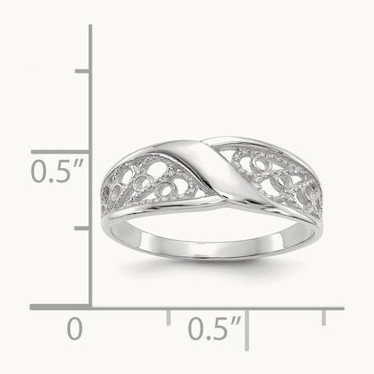 Filigree Ring, 14K White Gold