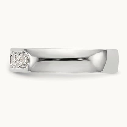5-Stone Diamond Channel Band, 14K White Gold
