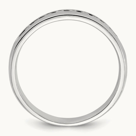 IBGoodman Men's Polished 9-Stone Diamond Ring, 14K White Gold