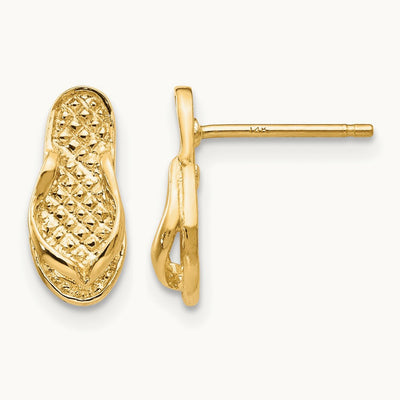 Flip Flop Earrings, 14K