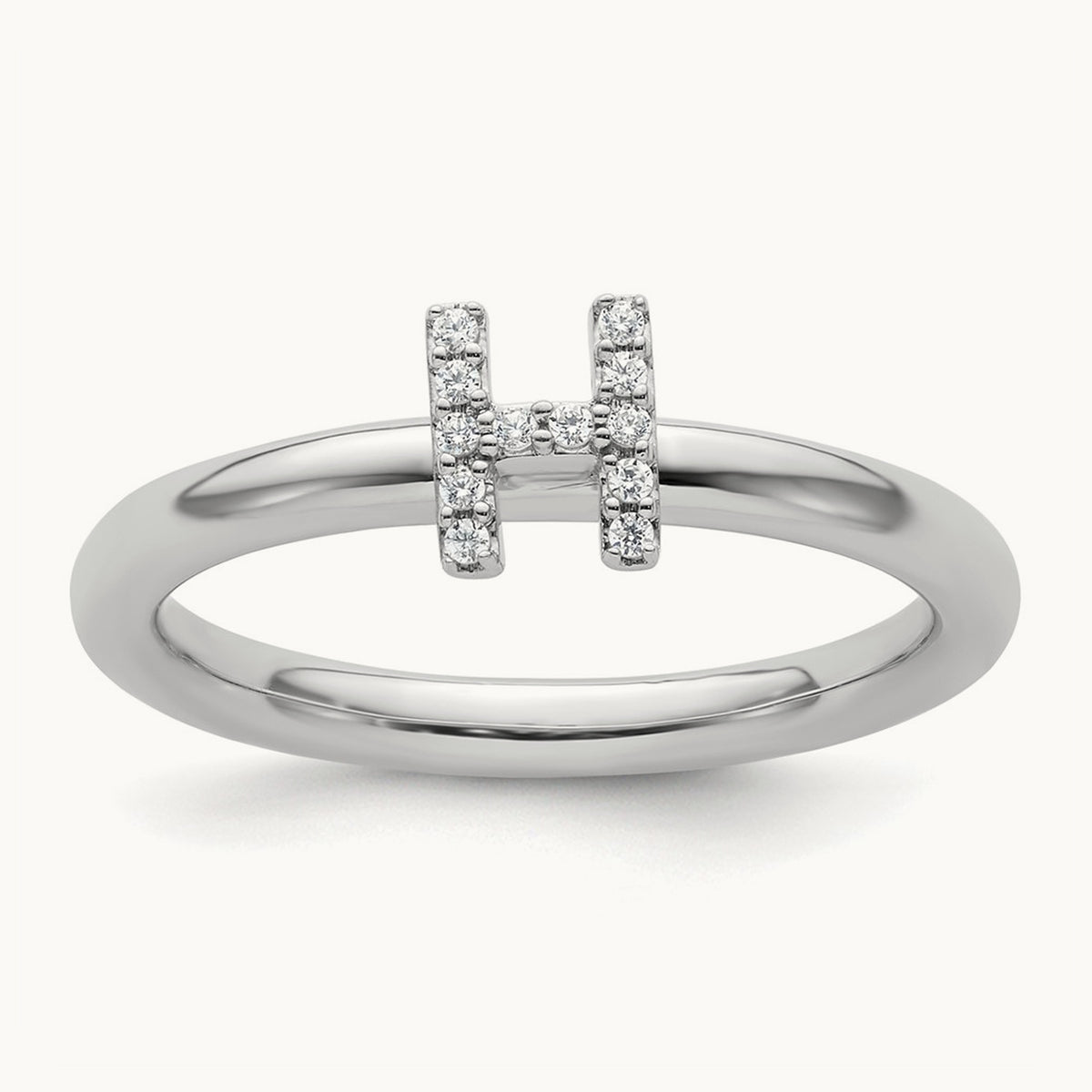 Stackable Diamond Ring — 14K White Gold, H
