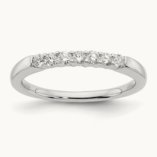 7-Stone Diamond Band, 14K White Gold