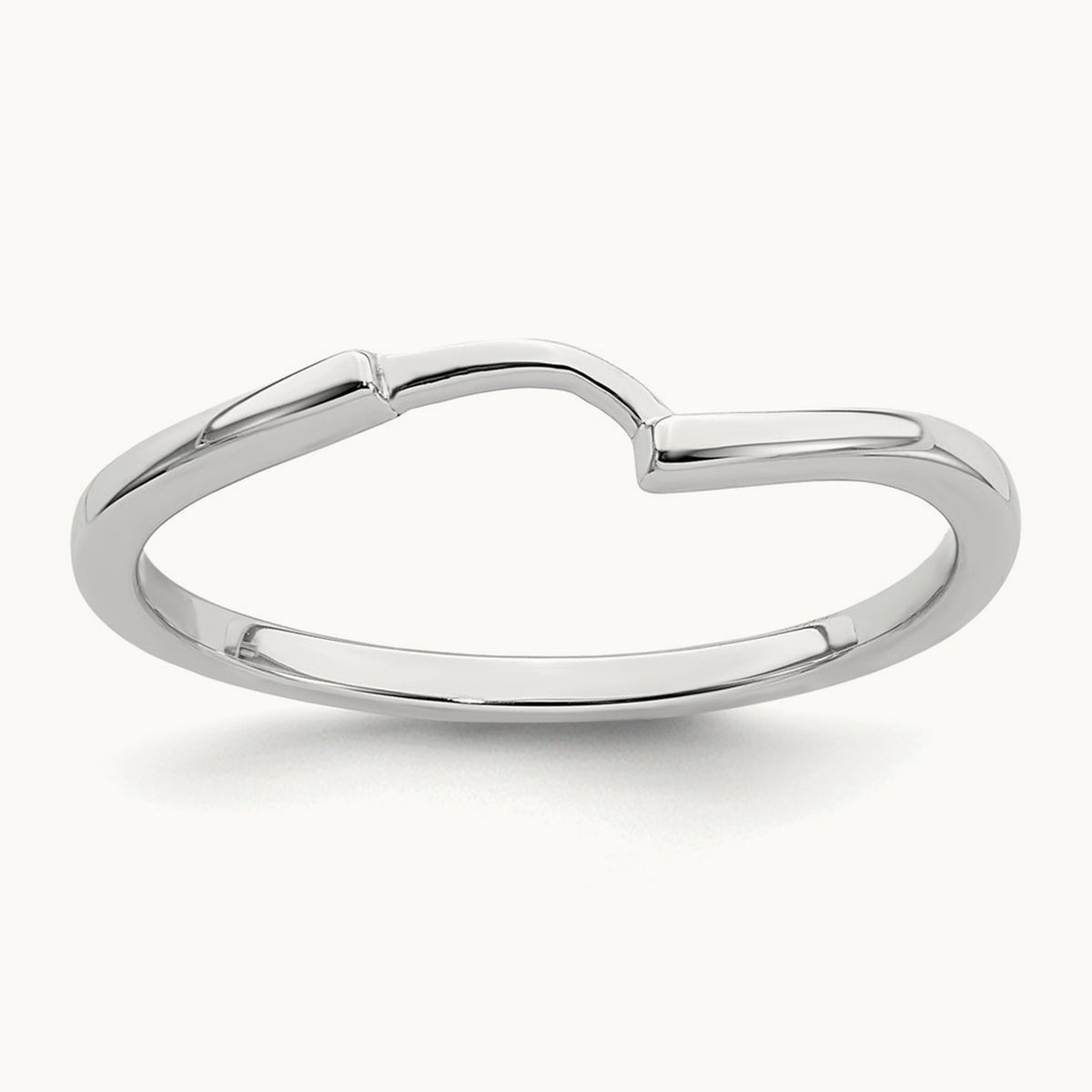 Contoured Band, 14K White Gold