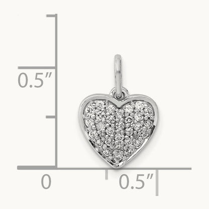 1/4ct. Diamond Heart Pendant, 14K White Gold