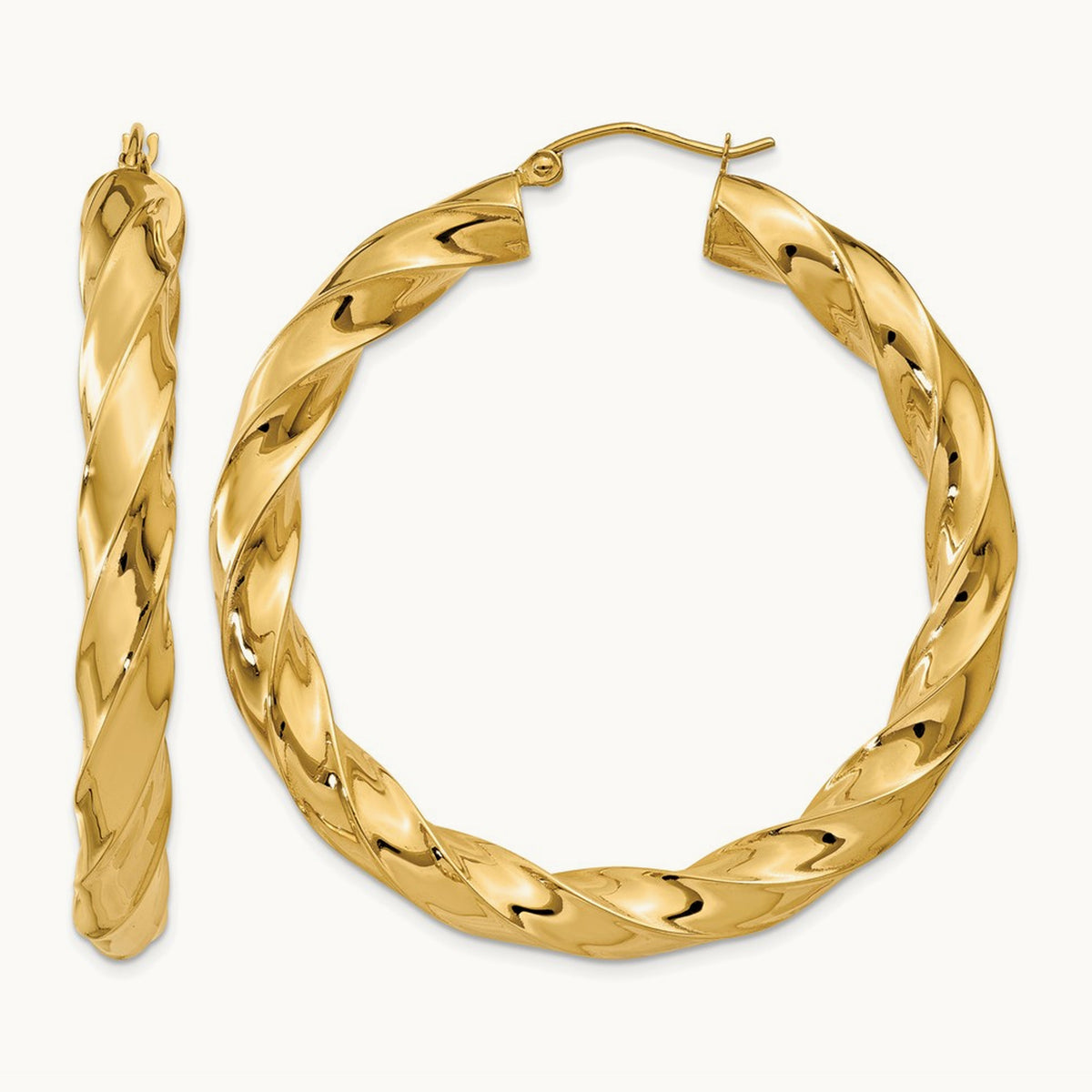 Bold Twisted Hoop Earrings — 33mm