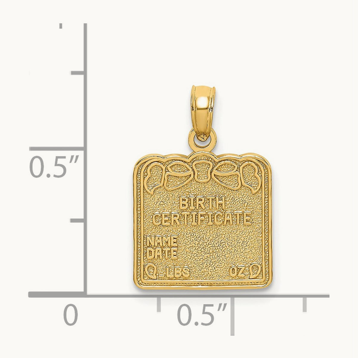 BIRTH CERTIFICATE Charm, 14K
