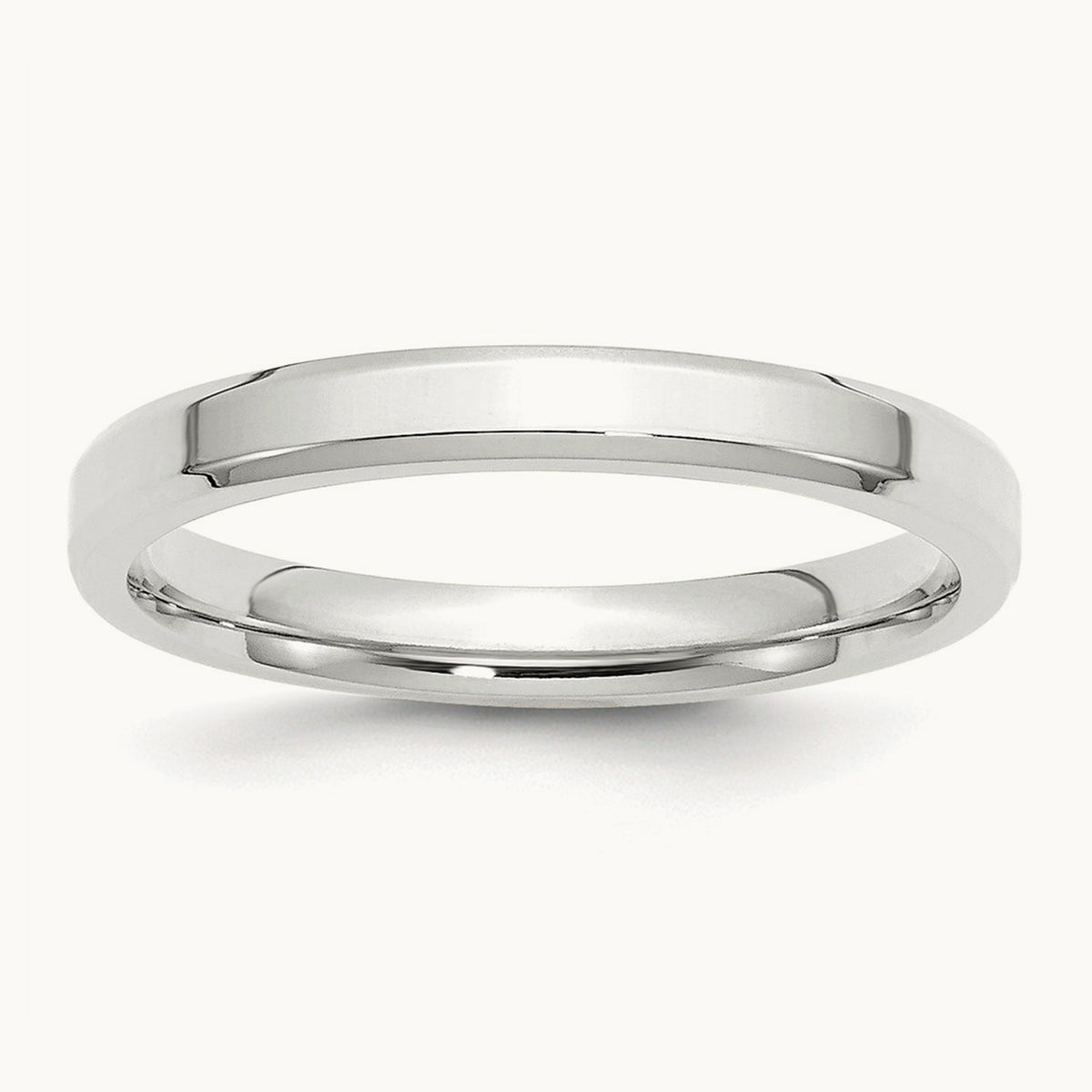 Bevel Edge Comfort Fit Band — 14K White Gold, 3mm