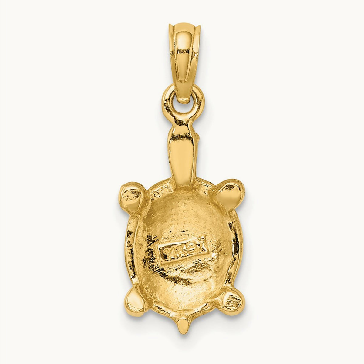 Green Enamel Tortoise Charm, 14K