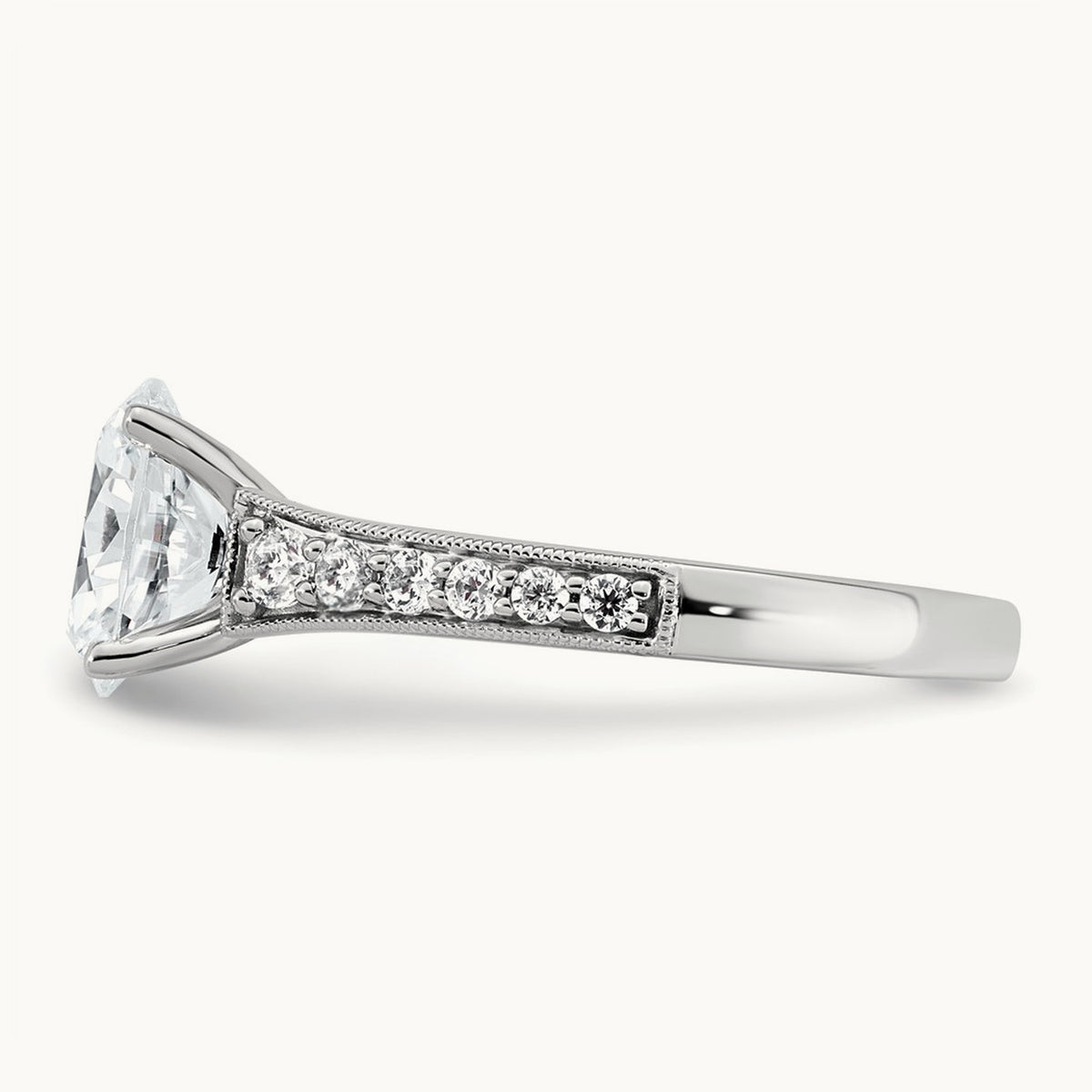 Oval Engagement Ring, 1.75 ct tw Lab-Grown Diamond — 14K White Gold