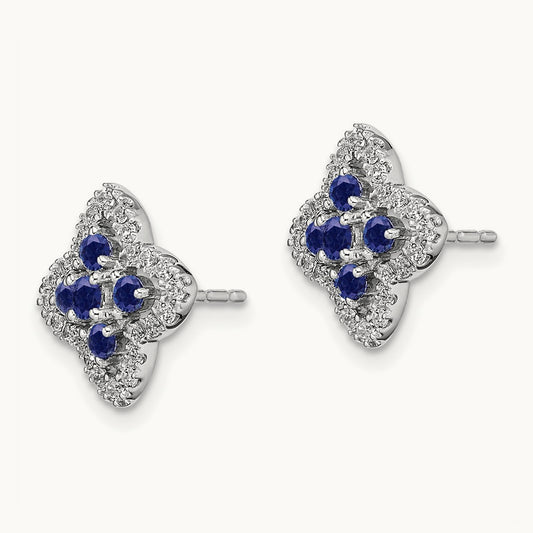Created Sapphire Fashion Post Earrings, 0.25 ct tw Lab-Grown Diamond