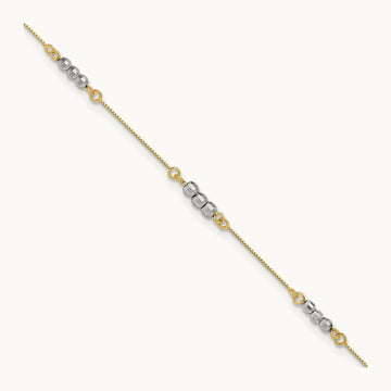 Mirror Beaded Bracelet, 14K Two-tone