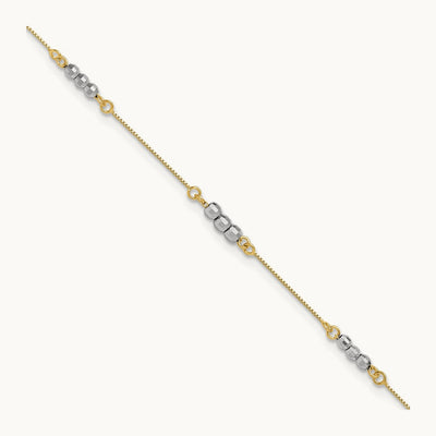 Mirror Beaded Bracelet, 14K Two-tone