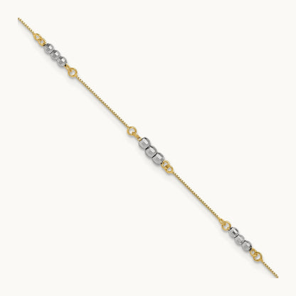 Mirror Beaded Bracelet, 14K Two-tone