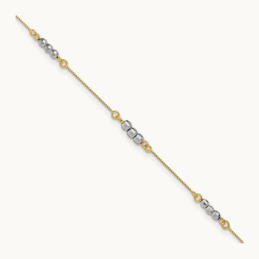 Mirror Beaded Bracelet, 14K Two-tone
