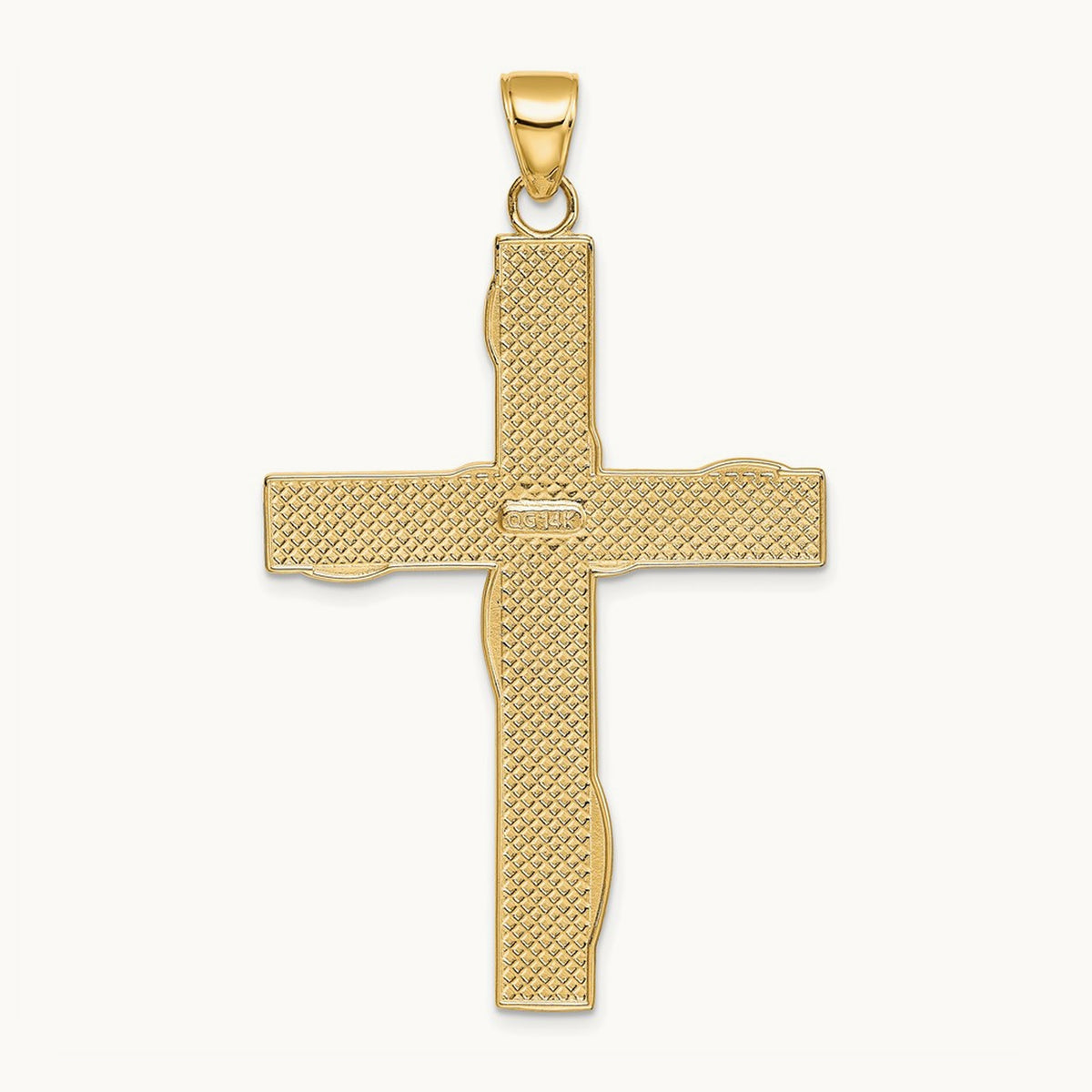 w/Rhodium HOPE FAITH LOVE BELIEVE Cross Pendant, 14K