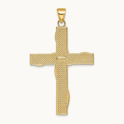 w/Rhodium HOPE FAITH LOVE BELIEVE Cross Pendant, 14K