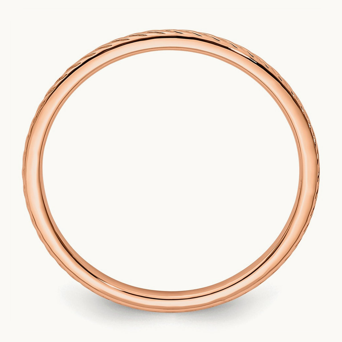 Twisted Wire Pattern Stackable Band — 10K Rose Gold