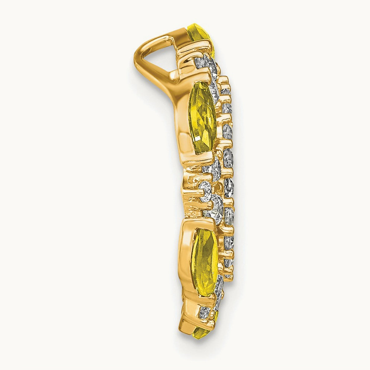 Created Yellow Sapphire Chain Slide, 0.50 ct tw Lab-Grown Diamond