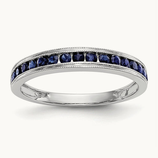 Blue Sapphire Band, 14K White Gold