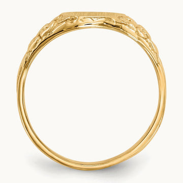 8.0x10. Closed Back Signet Ring, 0mm, 14K