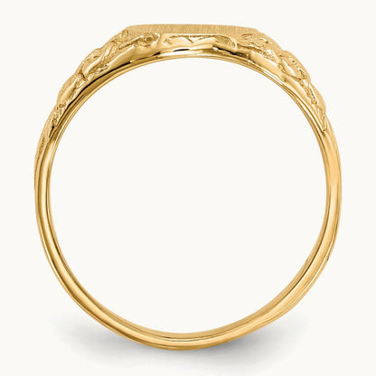 8.0x10. Closed Back Signet Ring, 0mm, 14K