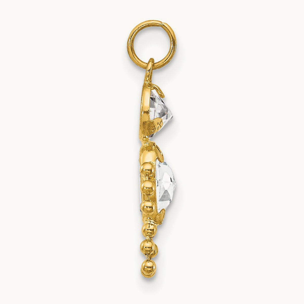 April Boy Birthstone Charm, 14K