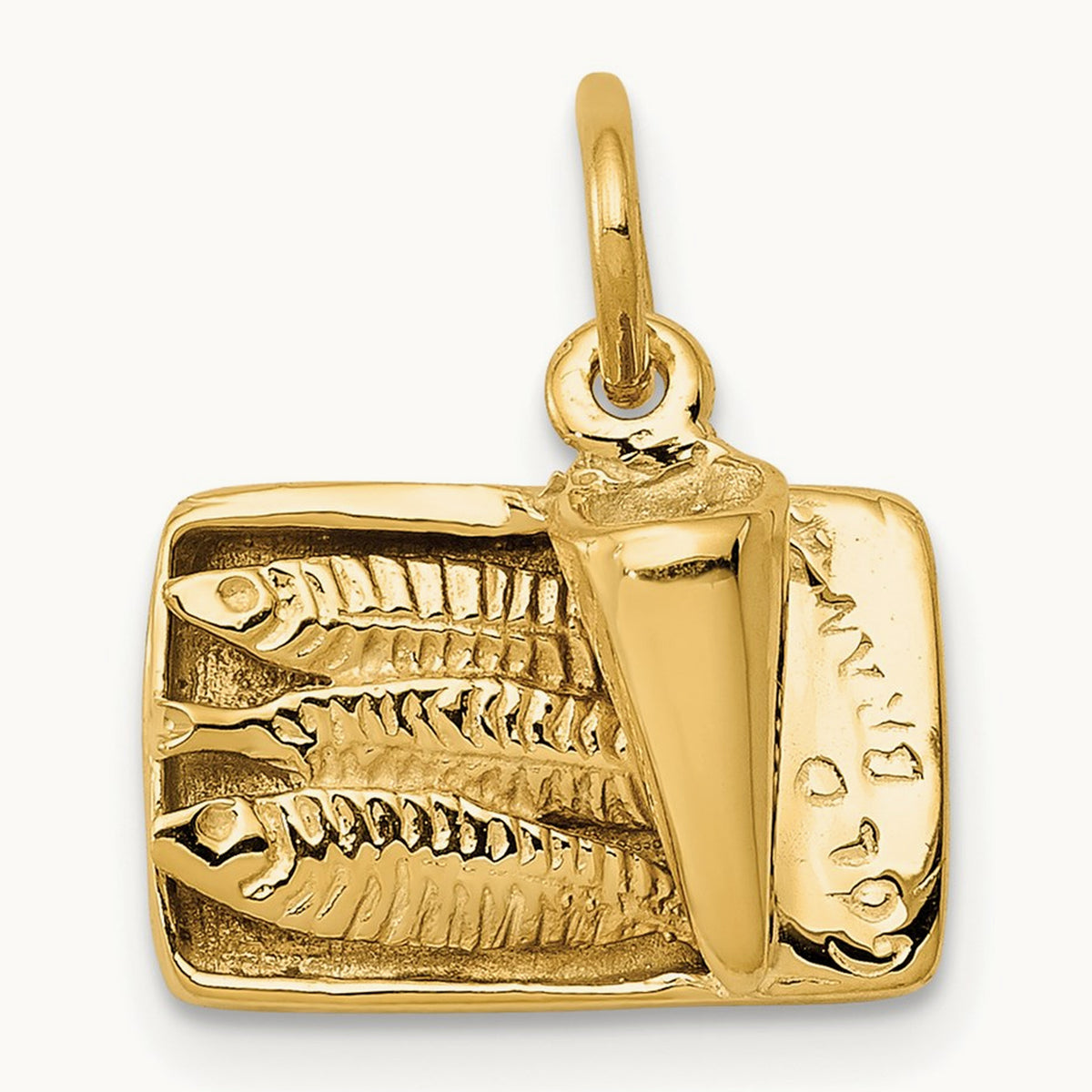 3D Sardine Can Charm, 14K