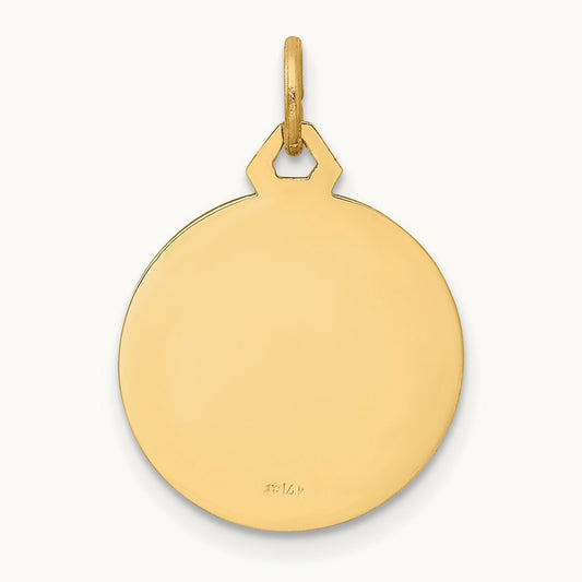 Polished/Satin Small Round Jesus Medal, 14K