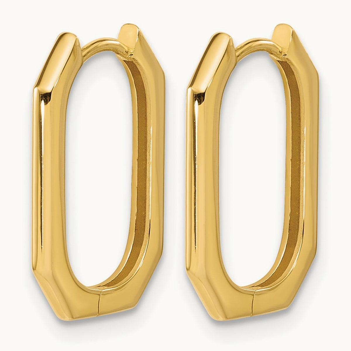 Polished Hinged Hoop Earrings, 14K — Leslie's