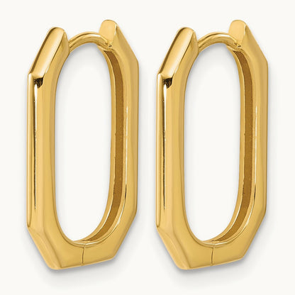 Polished Hinged Hoop Earrings, 14K — Leslie's