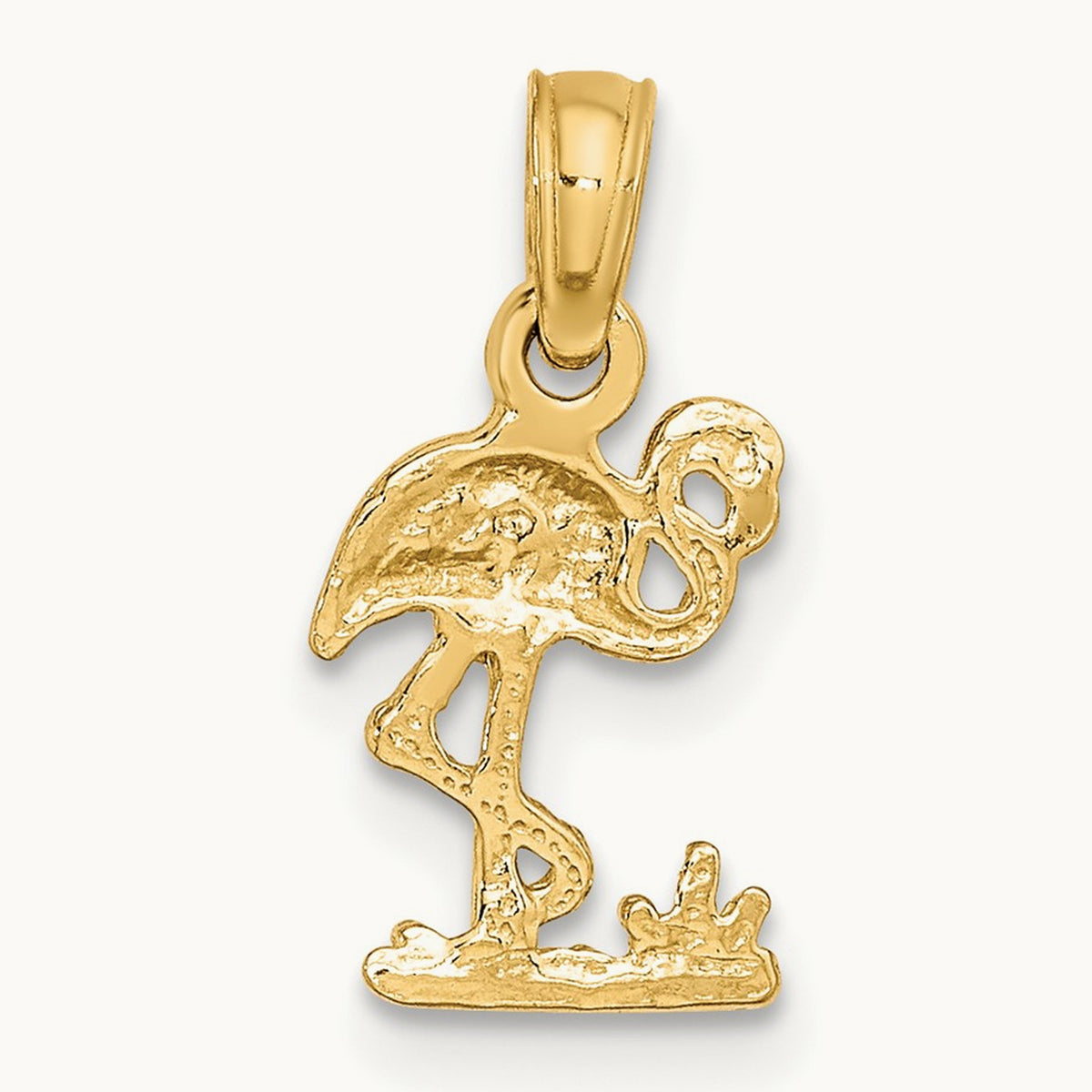 Mini Flamingo Charm, 14K