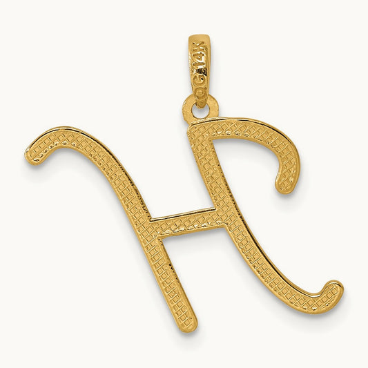 Fancy Letter H, 14K Yellow Gold