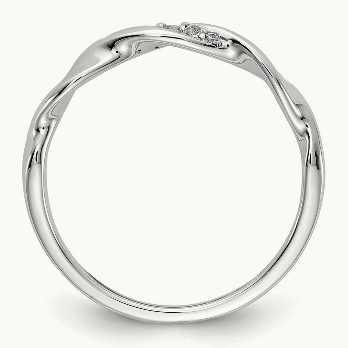 Diamond Fancy Twist Ring, 14K White Gold