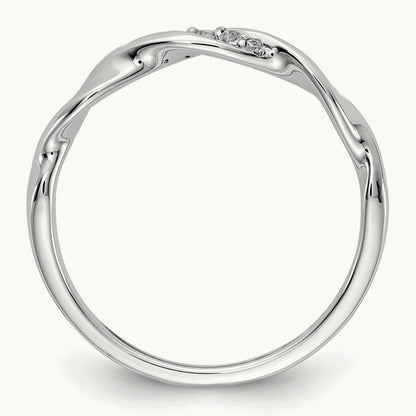 Diamond Fancy Twist Ring, 14K White Gold
