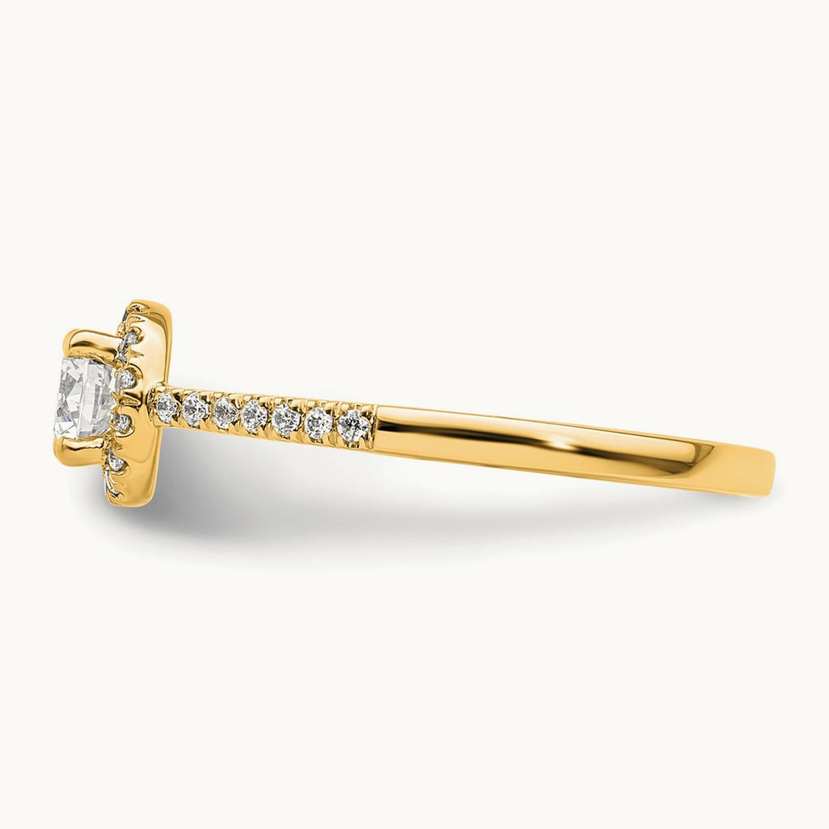 Round Semi-Mount Halo Engagement Ring, 0.15-0.50 ct tw — 1/6 ct, 14K Yellow Gold