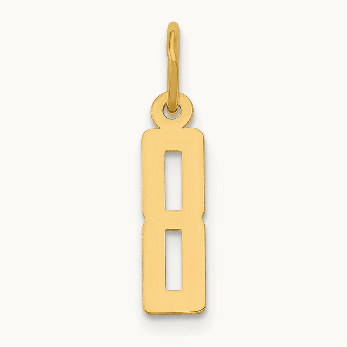 Small Elongated Number 8 Charm, 14K