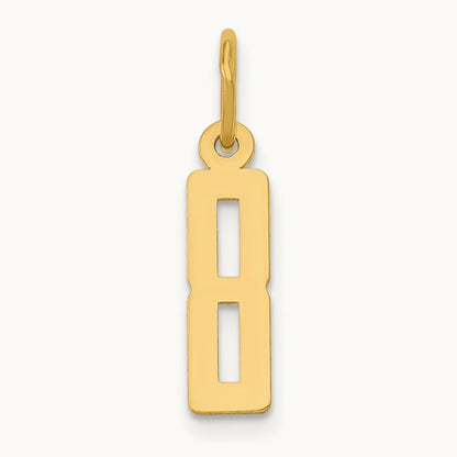 Small Elongated Number 8 Charm, 14K
