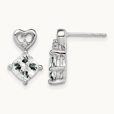 Topaz and Diamond Heart Earrings — photo set