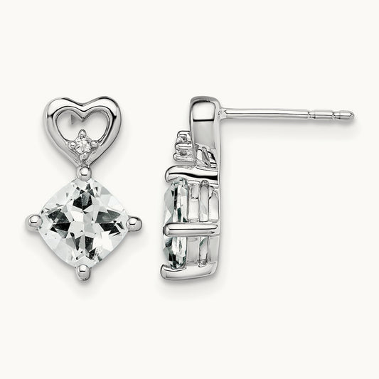 Topaz and Diamond Heart Earrings — photo set
