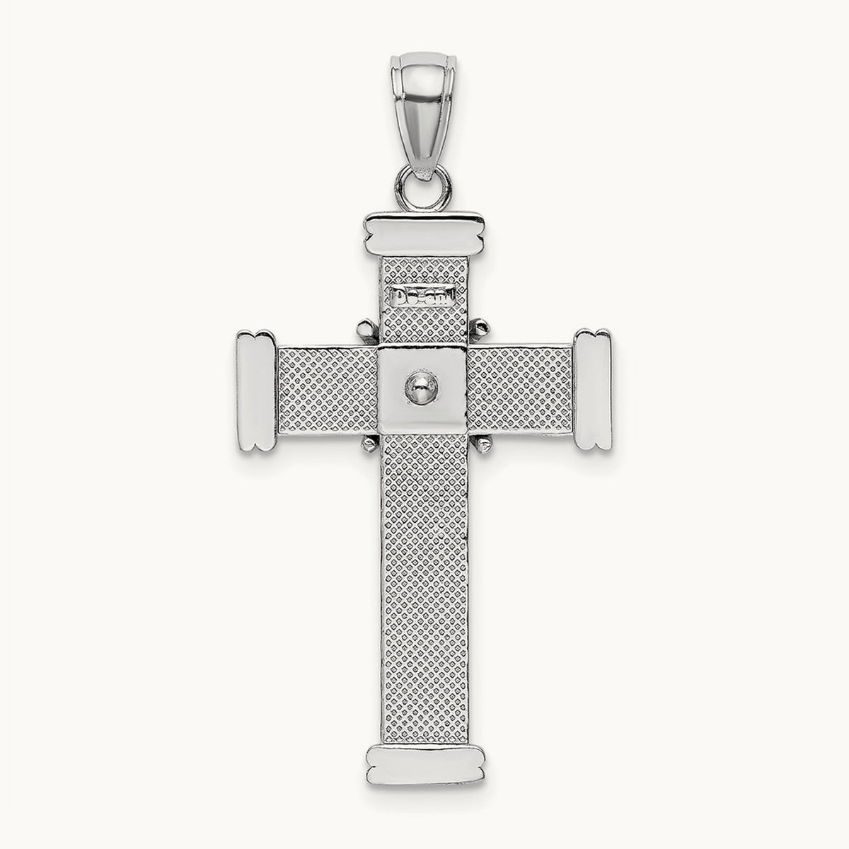 Polished Cross Pendant — 14K White Gold