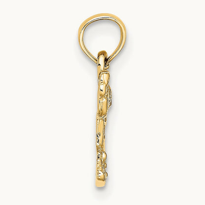 Mini Flamingo Charm, 14K
