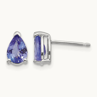 Tanzanite Earrings, 14K White Gold