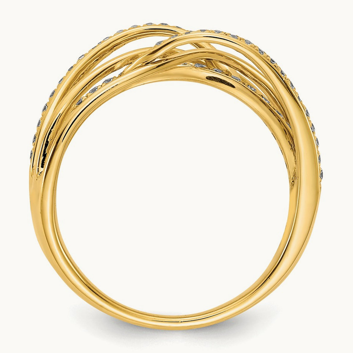 Diamond Swirl Ring, 14K
