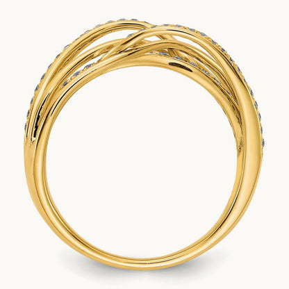 Diamond Swirl Ring, 14K