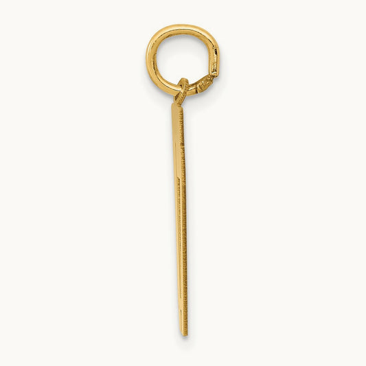Medium Polished Number 17 Charm, 14K
