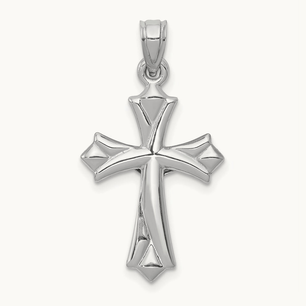 Reversible Crucifix Pendant — 14K White Gold, 30mm