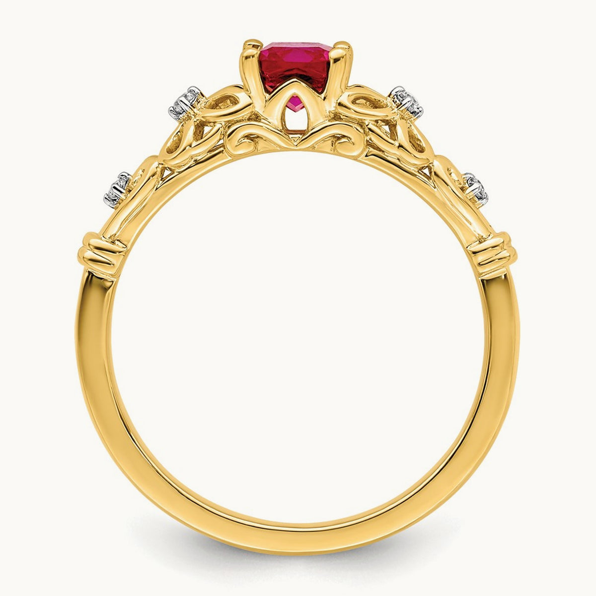 Polished Ruby and Diamond Ring — photo set