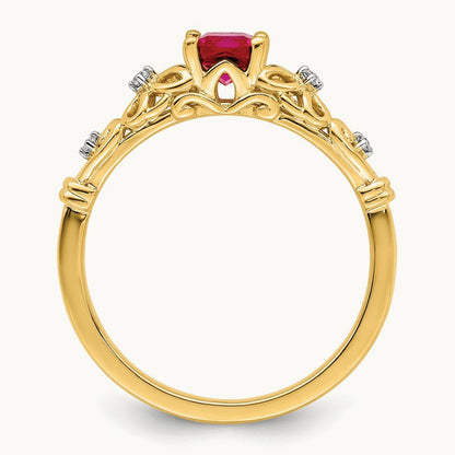 Polished Ruby and Diamond Ring — photo set