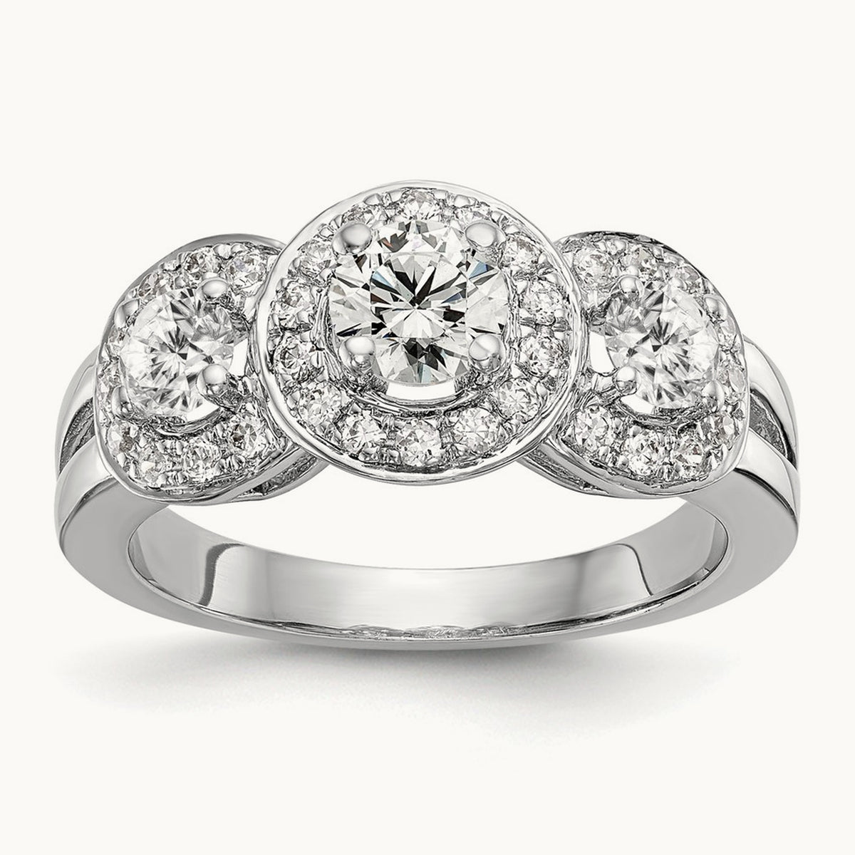 Three Stone Engagement Ring, 1.25 ct tw Lab-Grown Diamond