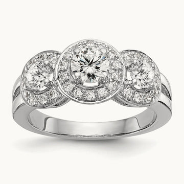 Three Stone Engagement Ring, 1.25 ct tw Lab-Grown Diamond